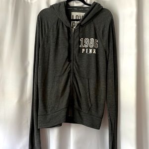 Pink Full Zip Light Weight Hoodie